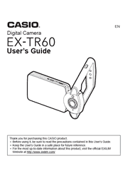 The cover of Casio EX-TR60 Digital Camera User Guide