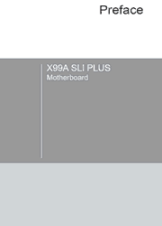 The cover of MSI X99A SLI PLUS Motherboard User Manual