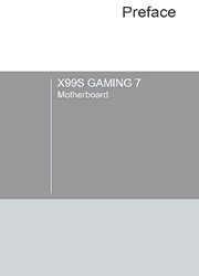 The cover of MSI X99S Gaming 7 Motherboard User Manual