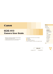 The cover of Canon EOS M10 Digital Camera User Guide