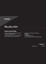 The cover of Canon PowerShot G3 X Digital Camera User Guide