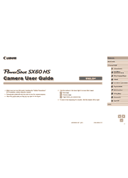 The cover of Canon PowerShot SX60 HS Camera User Guide