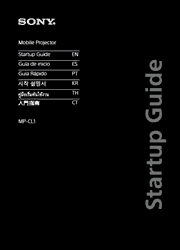 The cover of Sony MP-CL1 Mobile Projector Startup Guide