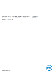 The cover of Dell E525w Color Multifunction Printer User’s Guide