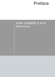 The cover of MSI X99A GAMING 9 ACK Motherboard User Manual