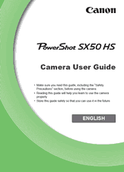 The cover of Canon PowerShot SX50 HS Camera User Guide
