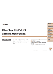 The cover of Canon PowerShot SX600 HS Camera User Guide