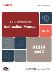 The cover of Canon VIXIA mini X Camcorder Instruction Manual