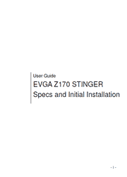 The cover of EVGA Z170 Stinger Motherboard User Guide
