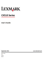 The cover of Lexmark CX510DE, CX510DHE, CX510DTHE Multifunction Color Laser Printers User’s Guide