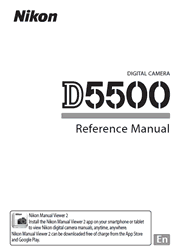 The cover of Nikon D5500 Digital Camera Reference Manual